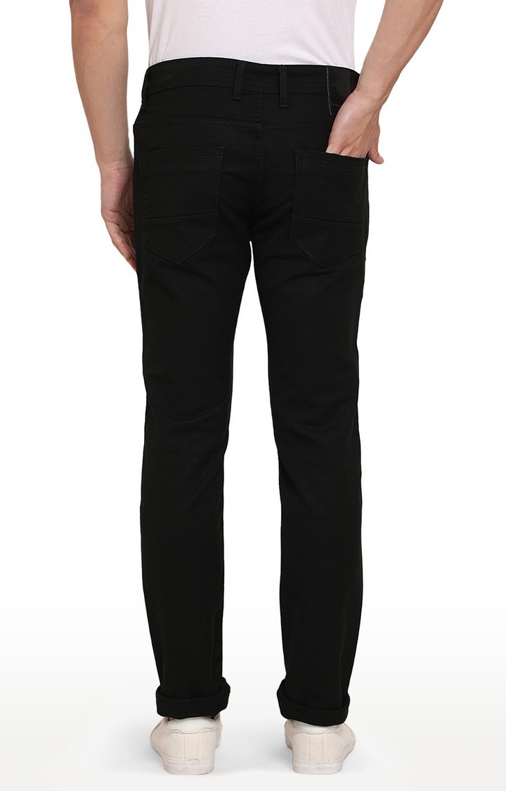 JadeBlue Sport | Men's Black Cotton Solid Jeans 3