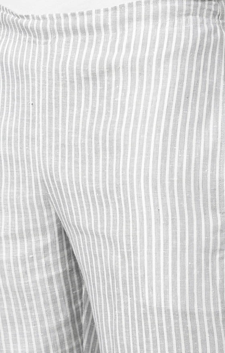 Men's Grey Stripes Hemp Casual Pant
