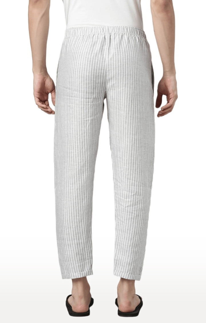 Men's Grey Stripes Hemp Casual Pant