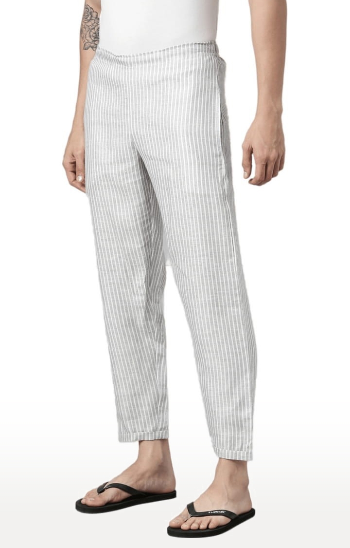 Men's Grey Stripes Hemp Casual Pant