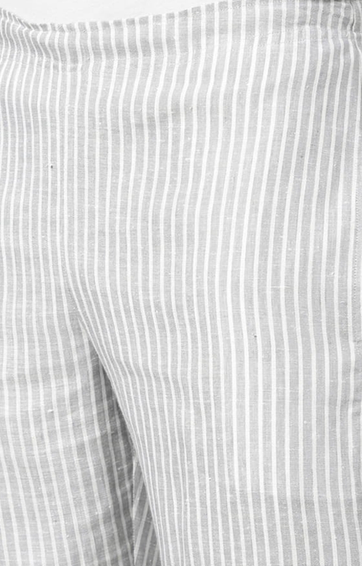 Ecentric | Men's Grey Stripes Hemp Casual Pant 4
