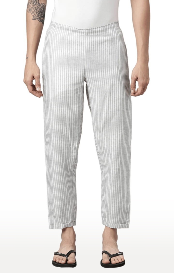 Men's Grey Stripes Hemp Casual Pant
