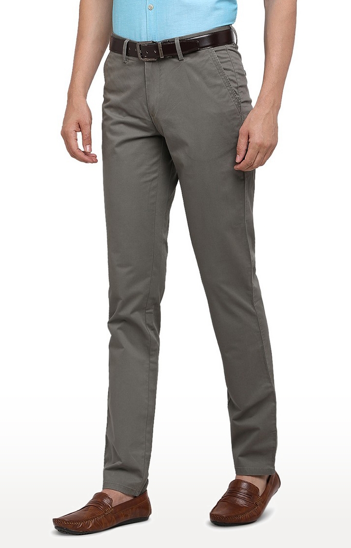 JadeBlue | JBCT129/2,PISTA SELF Men's Grey Cotton Solid Trousers 0