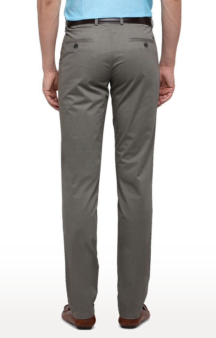 JadeBlue | JBCT129/2,PISTA SELF Men's Grey Cotton Solid Trousers 3