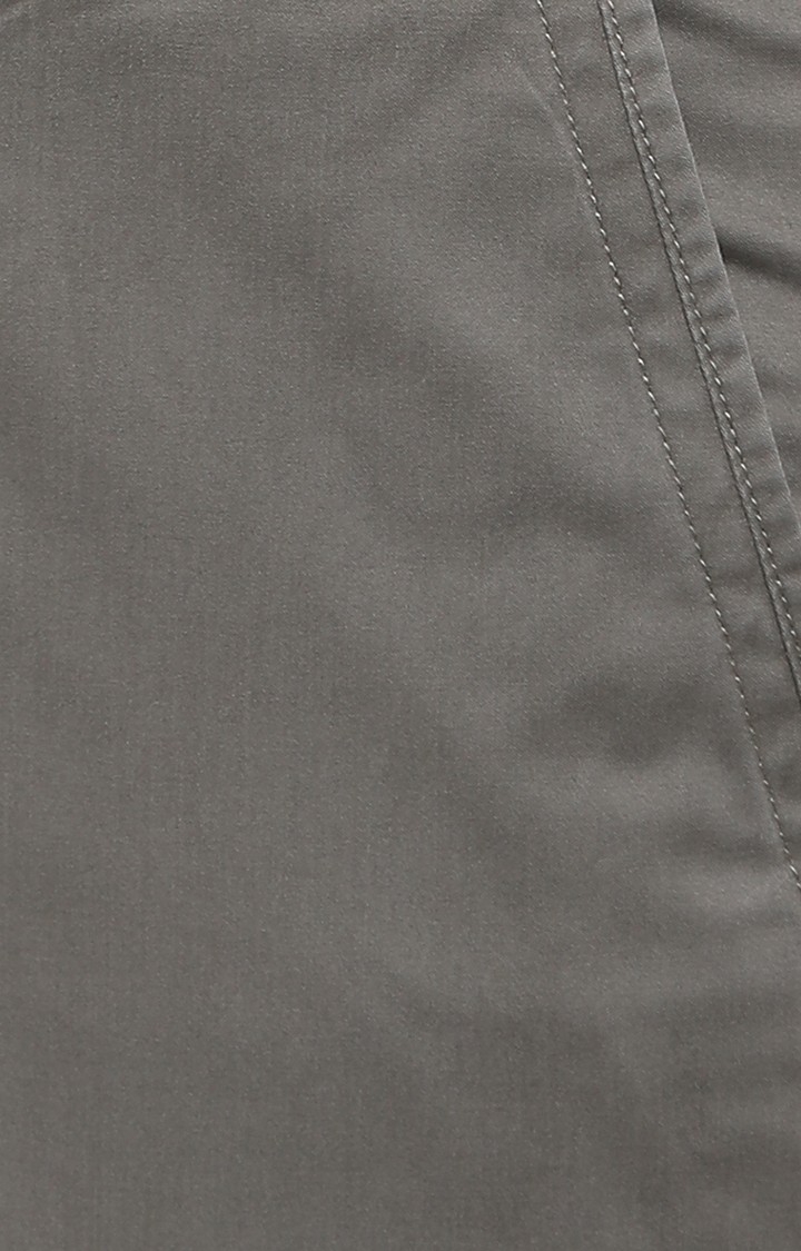 JadeBlue | JBCT129/2,PISTA SELF Men's Grey Cotton Solid Trousers 4
