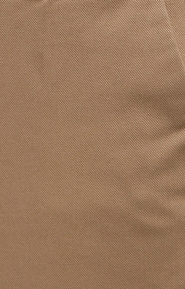 JadeBlue | JBCT131/1,DARK KHAKHI SELF Men's Beige Cotton Solid Trousers 4