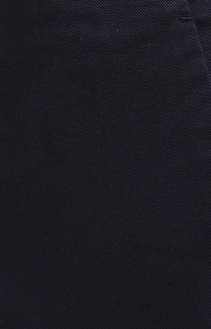 JadeBlue | JBCT131/4,NAVY BLUE SELF Men's Blue Cotton Solid Trousers 4