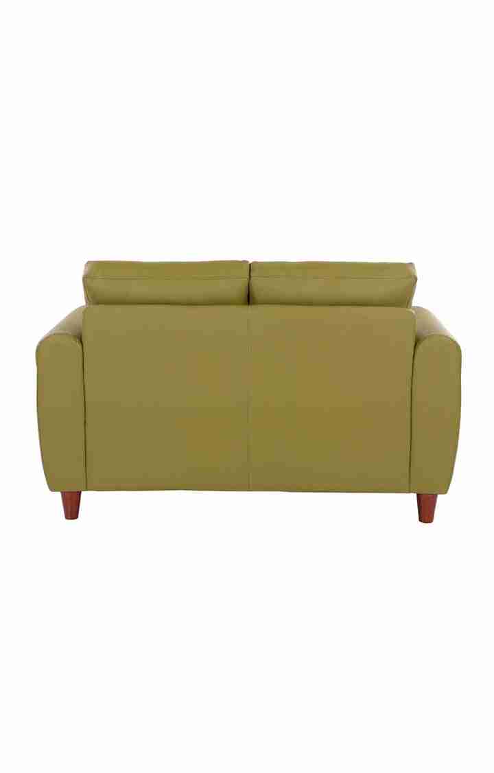 neudot Scott Sofa for Living Room |2 Persons Sofa|Premium Leatherette with Cushioned Armrest | Solid Wood Frame|2 Seater in Misty Green Color