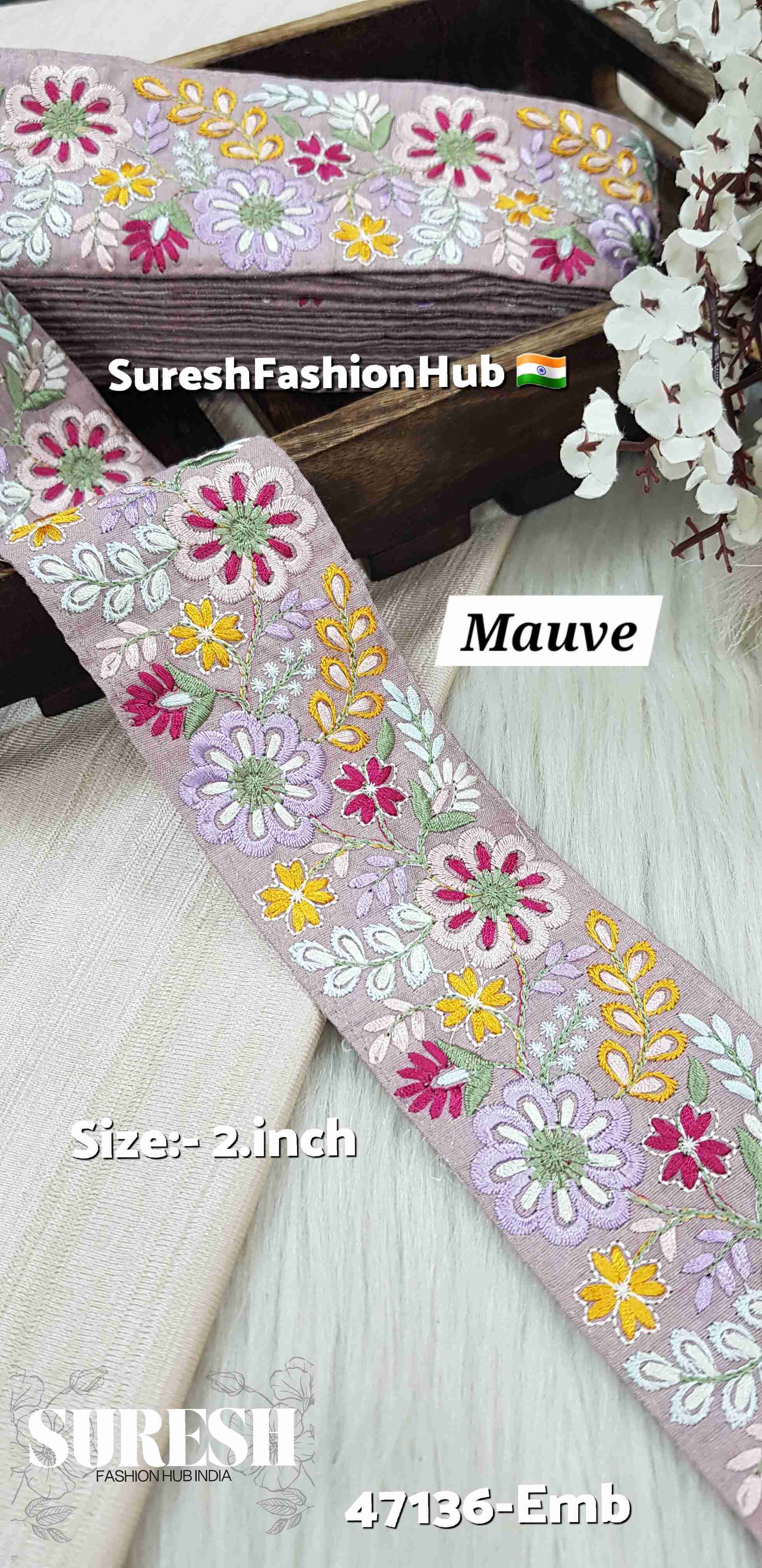 Mauve Multi-Thread Floral Border