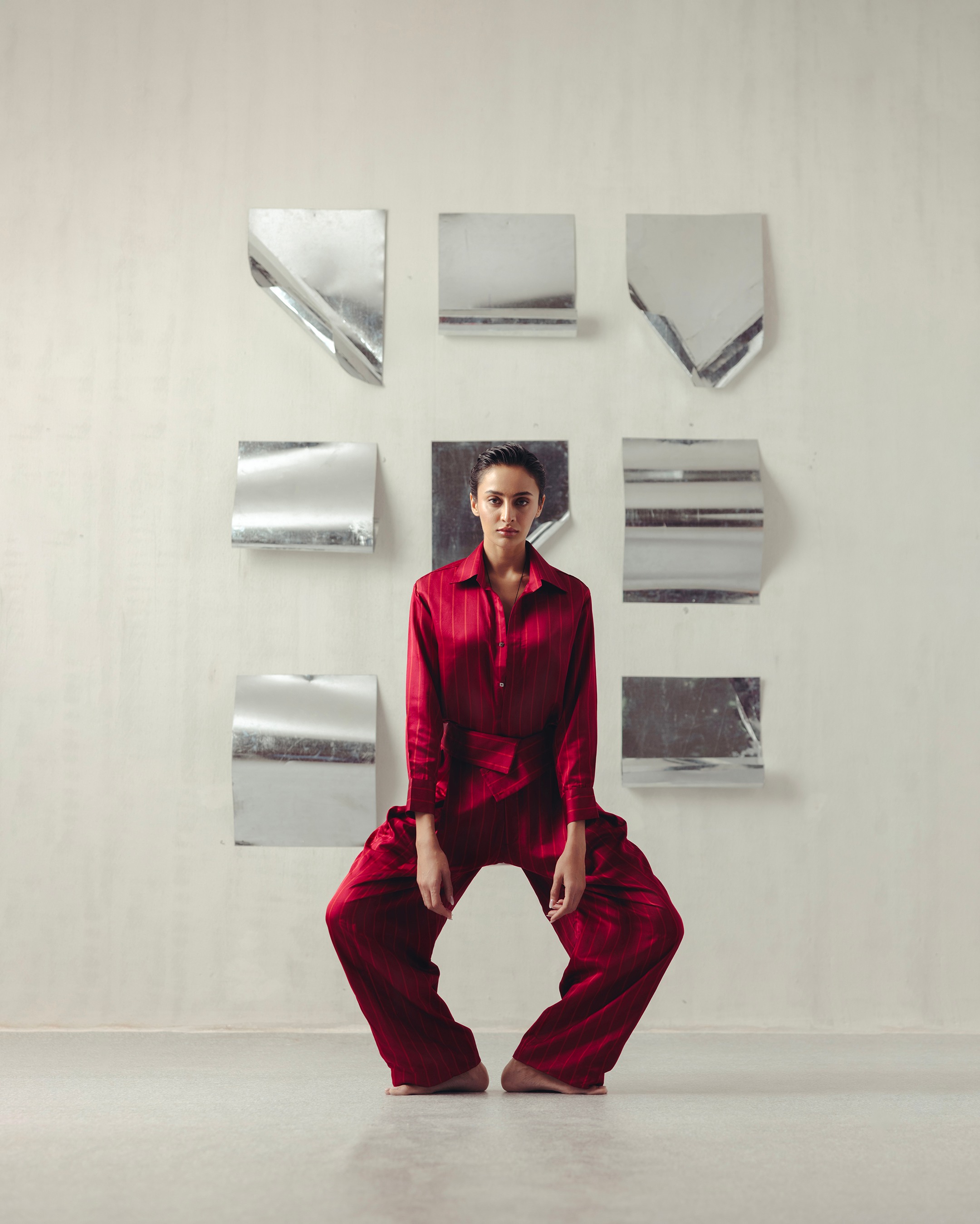 Jester Red Pinstripe Shirt and Pants