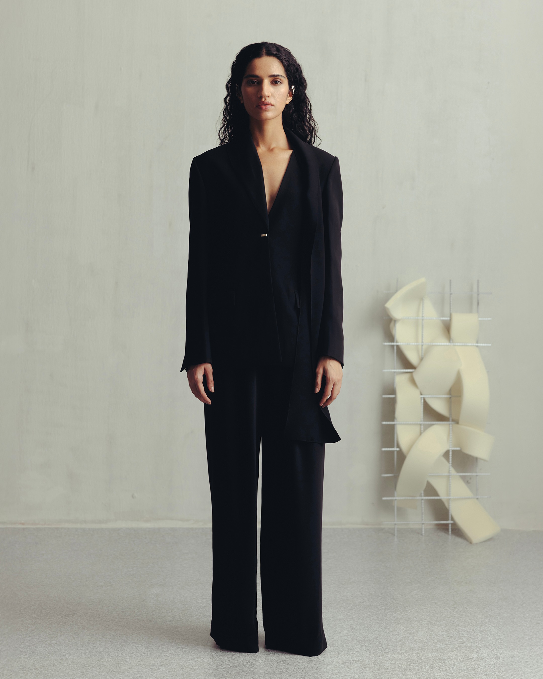 Bristol Black Scarf Blazer and Pants