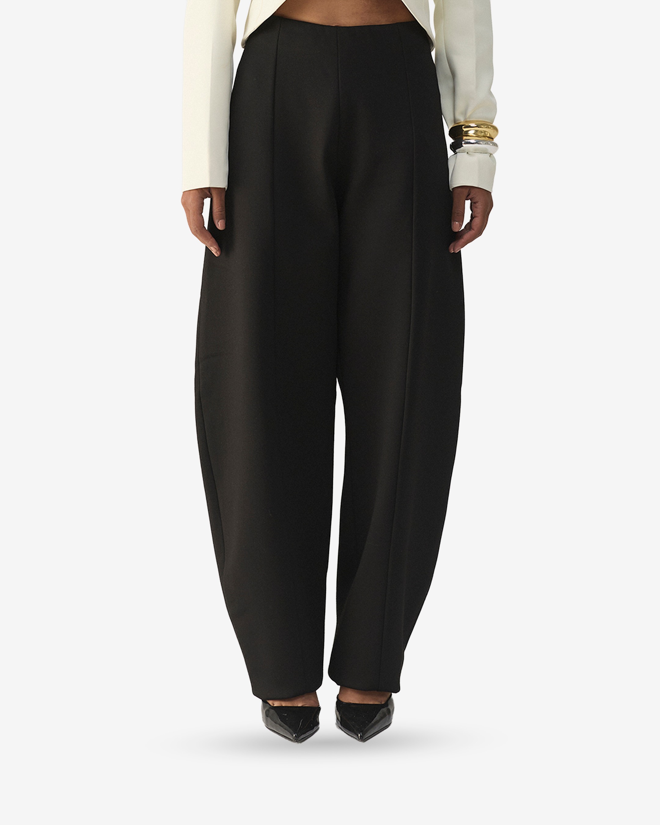 Black Ponte Barrel Pants