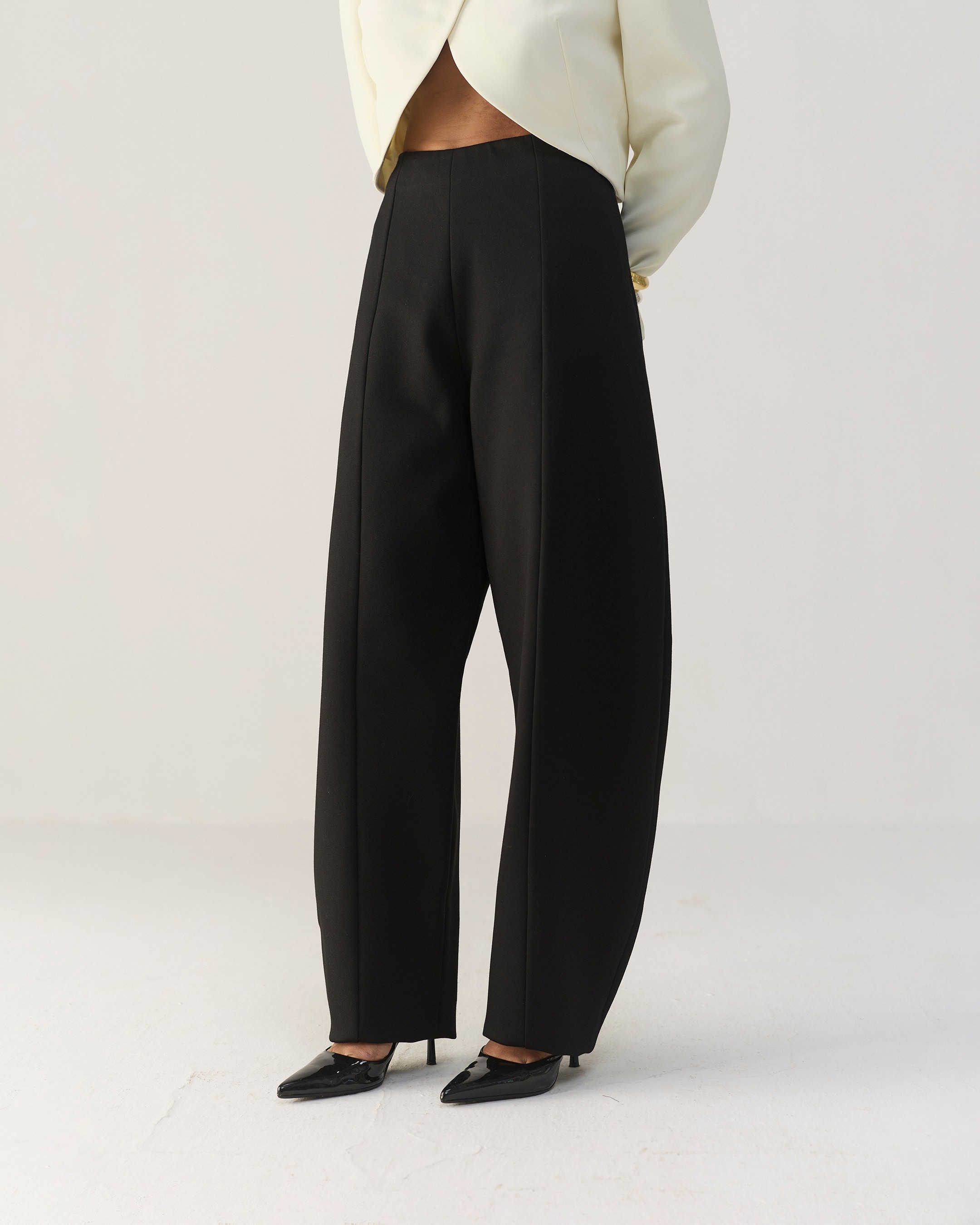 Black Ponte Barrel Pants
