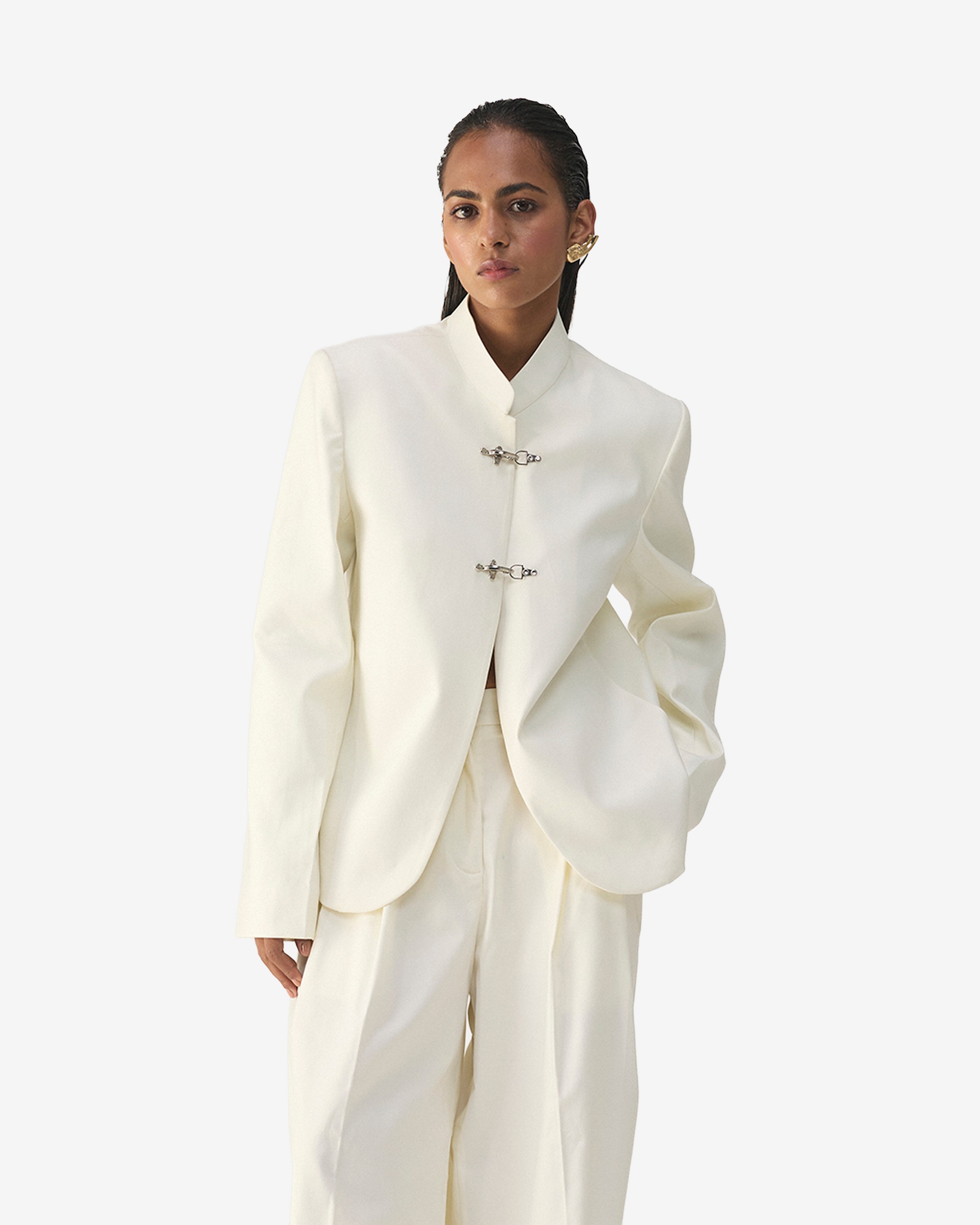 Whisper White Mandarin Jacket