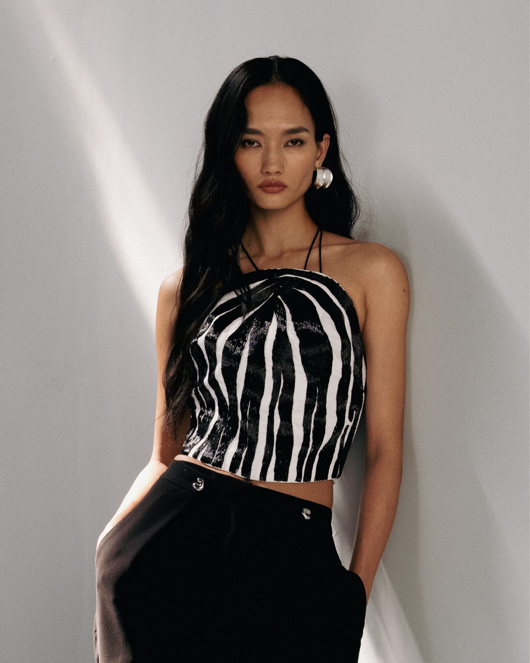 Embroidered Halter Corset
