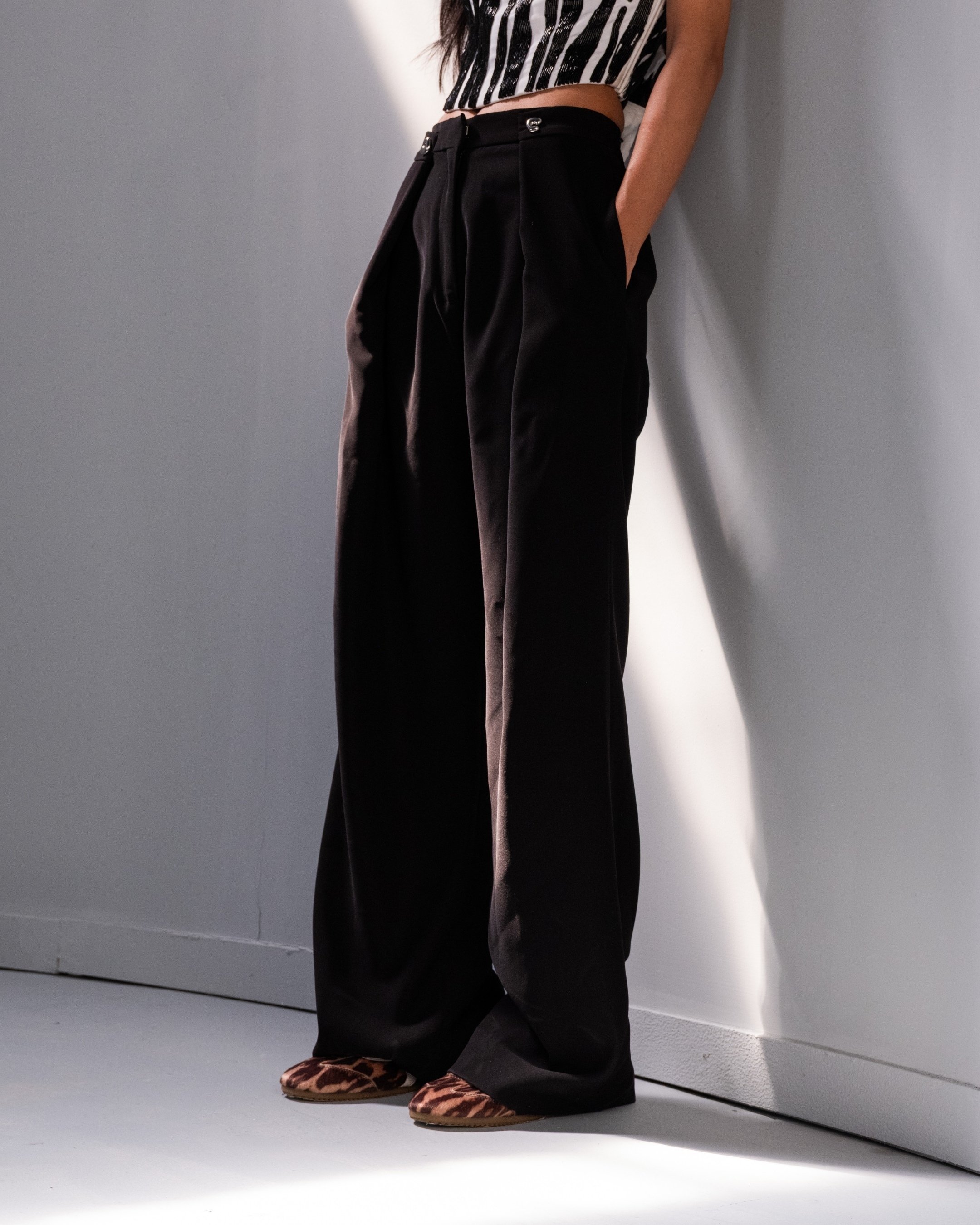 Foldover Wide Leg Pants
