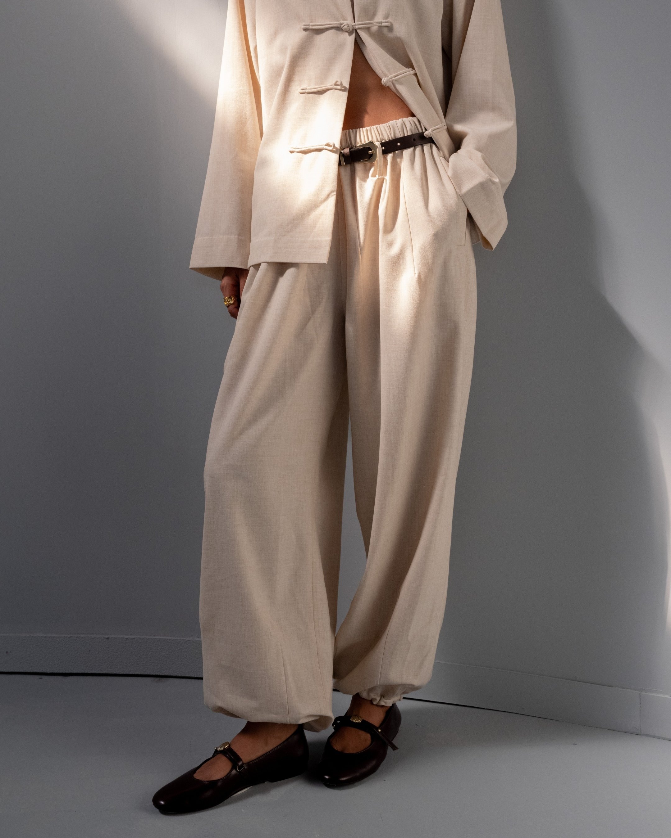 Gathered Hem Balloon Pants