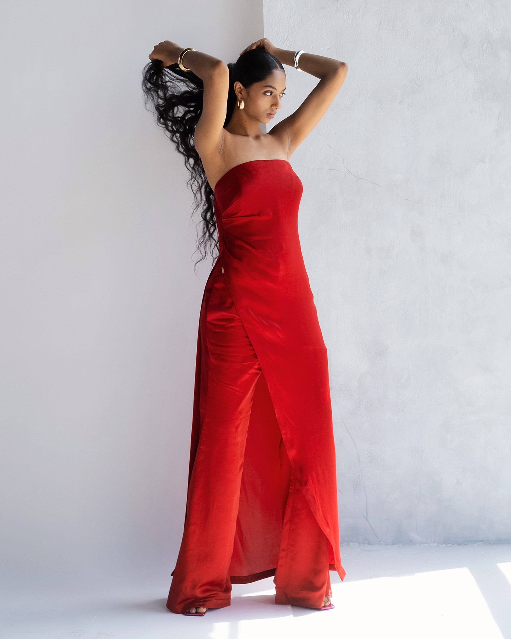 Fiery Red Corset Top & Pants