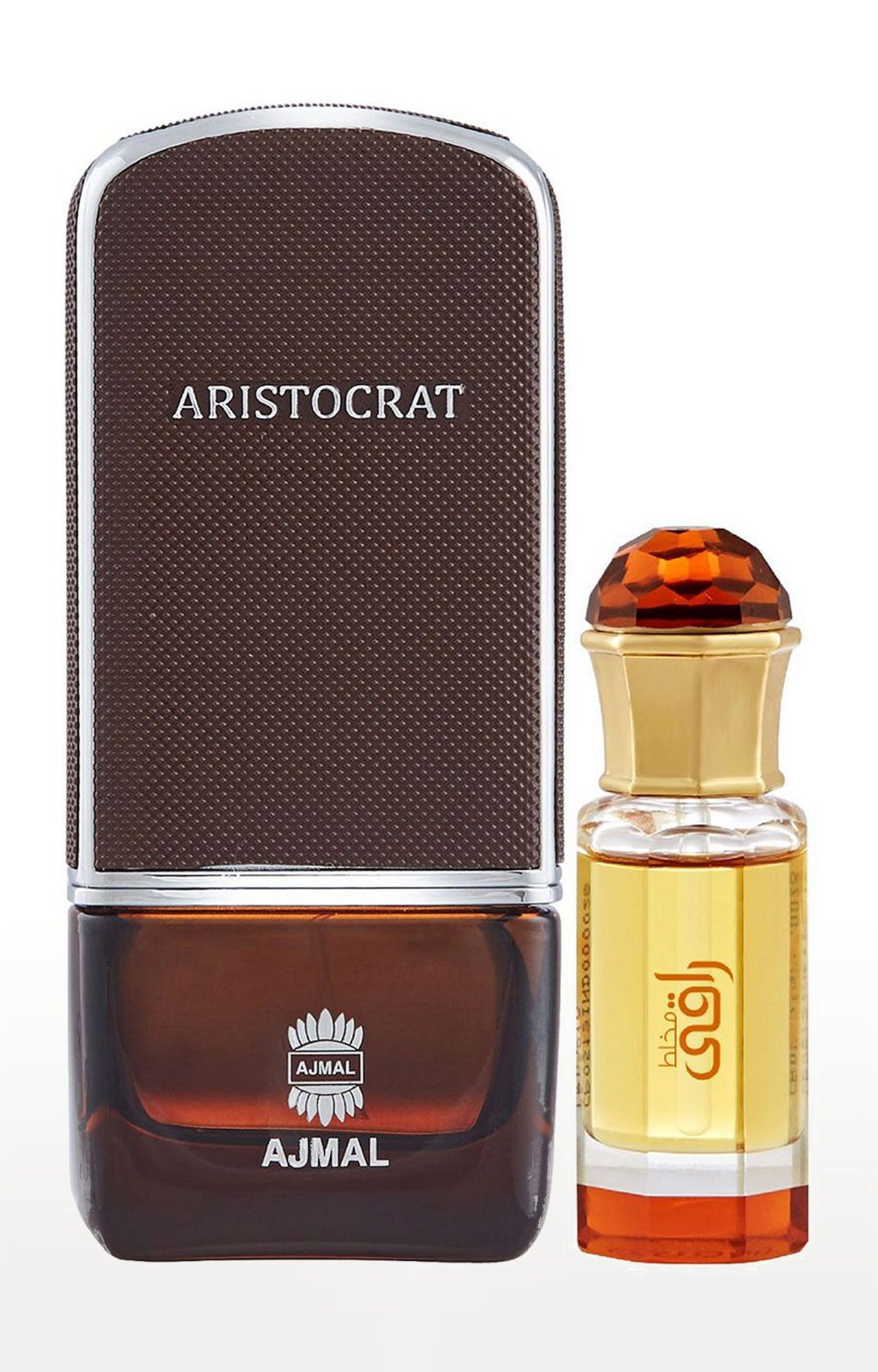 Ajmal | Ajmal Aristocrat EDP Perfume 75ml for Men and Mukhallat Raaqi Concentrated Perfume Oil Fruity Alcohol-free Attar 10ml for Unisex 0