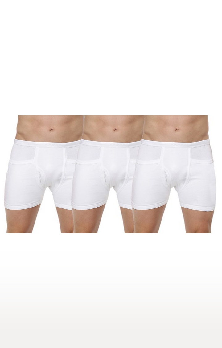Ramraj Cotton | Ramraj Cotton 100% Soft Combed Fine Jersey Fabric White Trunks (Combo 3) 0