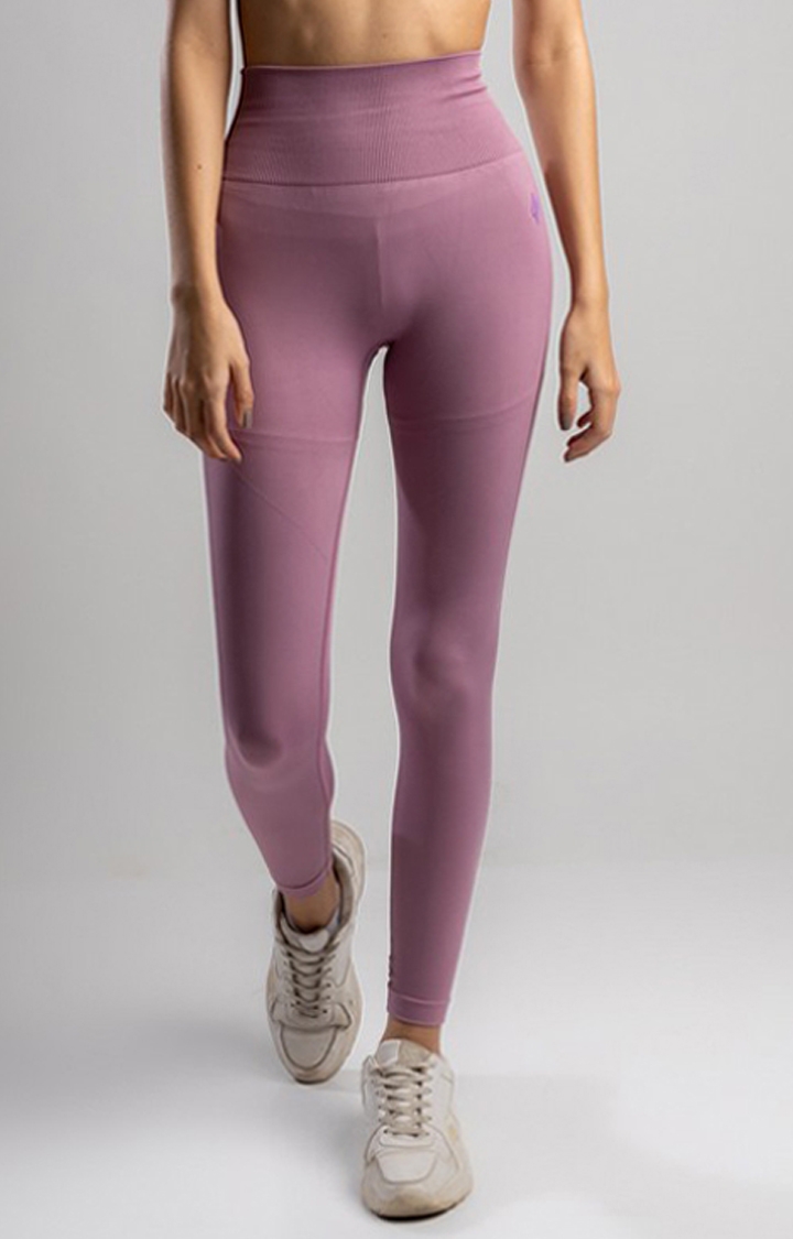 SKNZ Activewear | Women's Purple Solid Nylon Activewear Legging