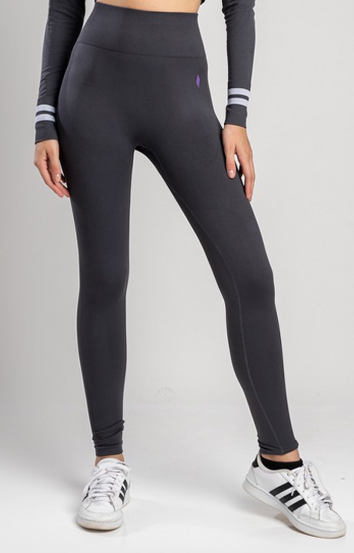 SKNZ Activewear | Women's Black Solid Nylon Activewear Legging