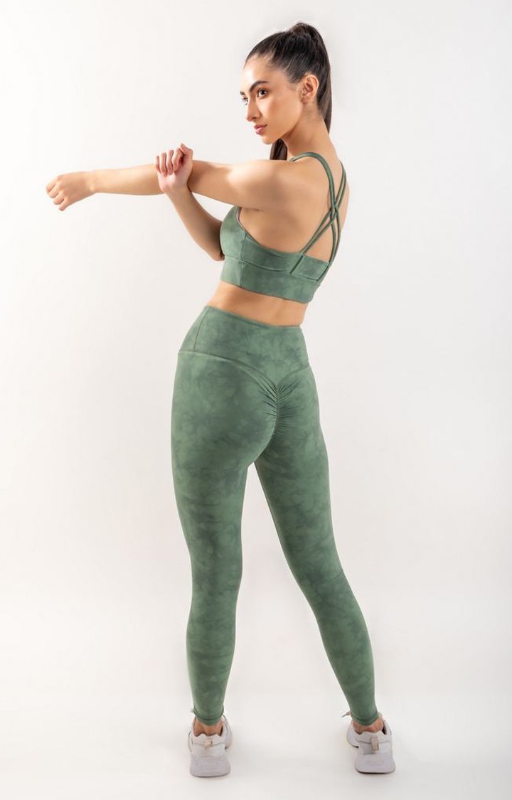 Women's Green Sports Bra