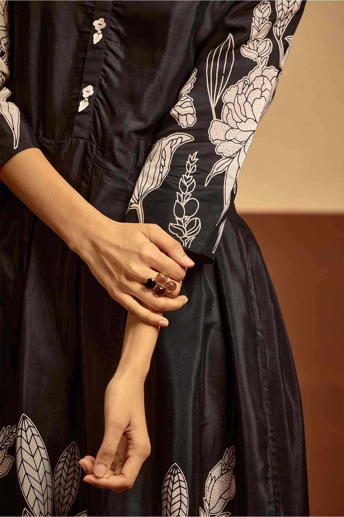 SABHYATA LADIES WESTERN KURTI GOWN 251GI24097 BLACK