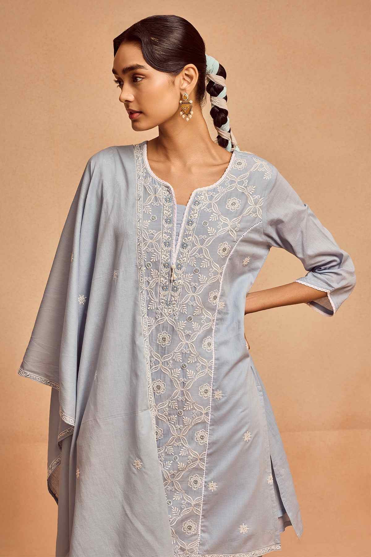 SABHYATA LADIES WESTERN KURTI 3PCS SET 251VLS7078 BLUE