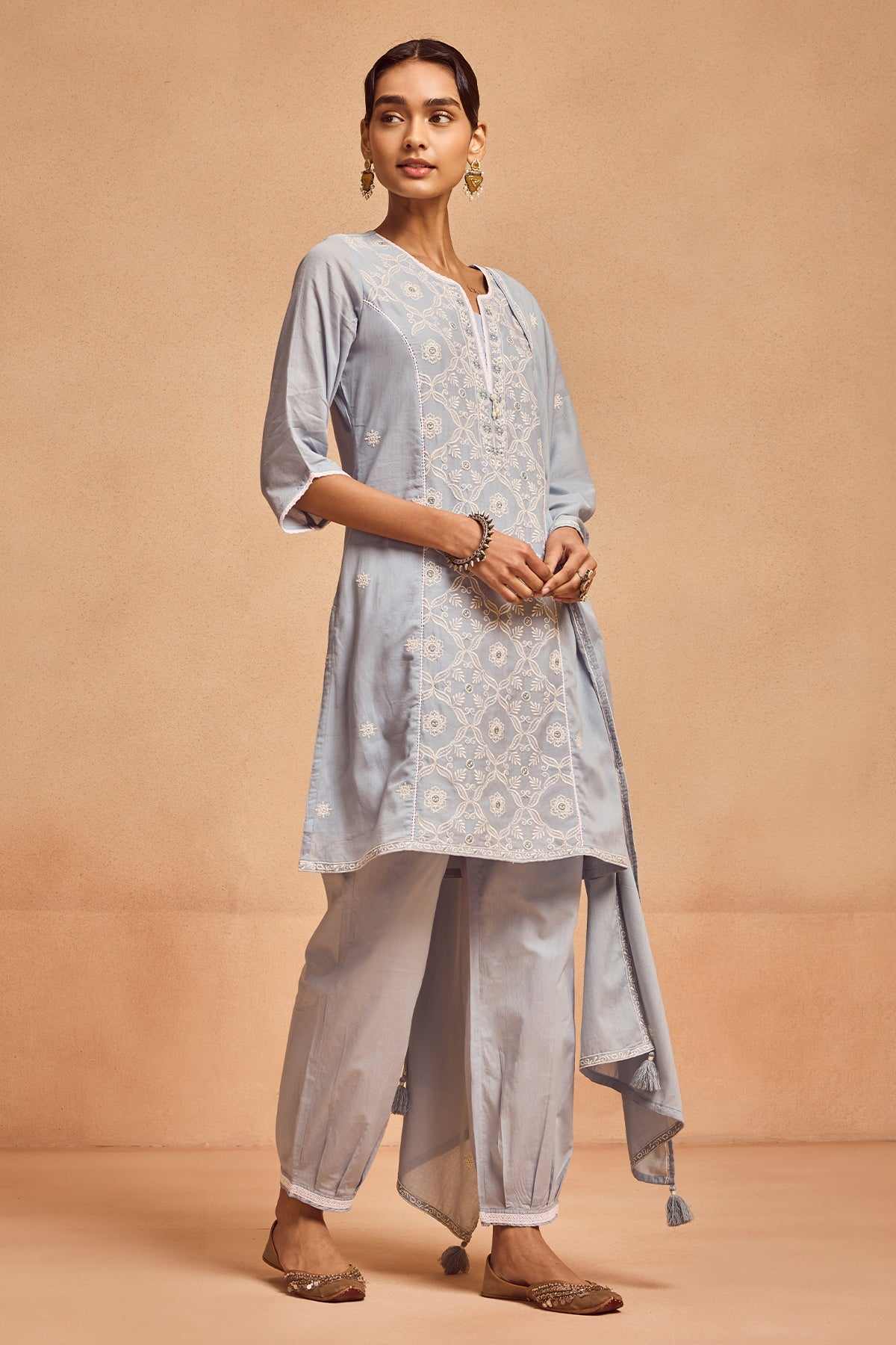 SABHYATA LADIES WESTERN KURTI 3PCS SET 251VLS7078 BLUE