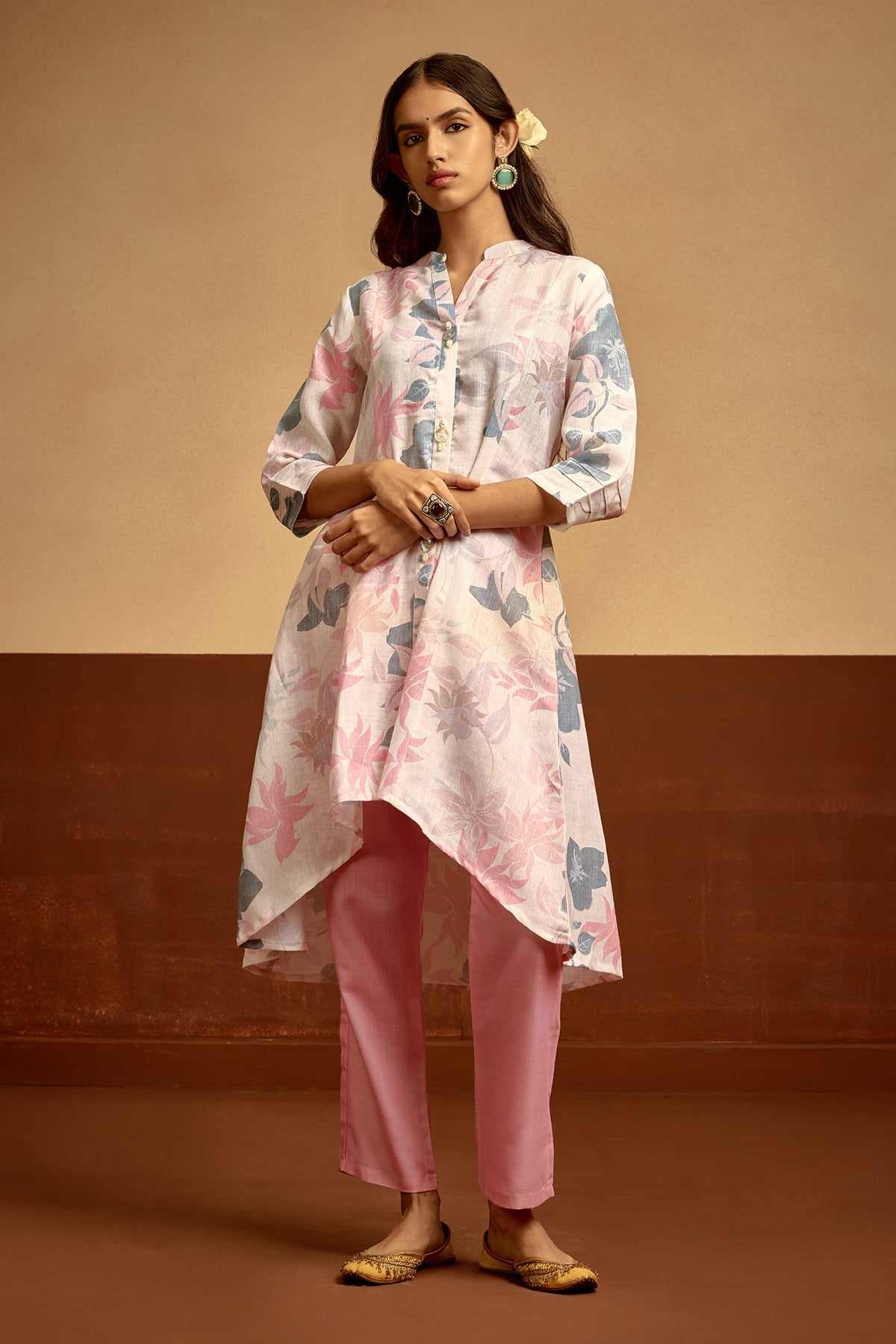 SABHYATA LADIES WESTERN KURTI 2PCS SET 253EW2516 CREAM