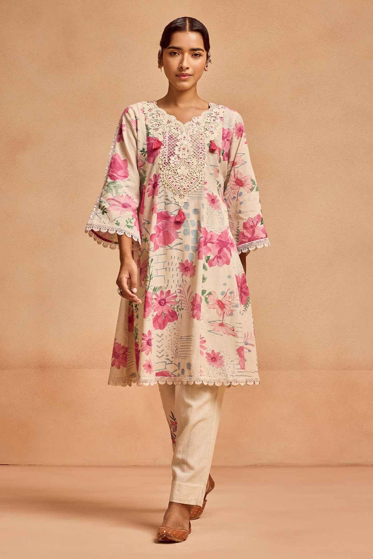 SABHYATA LADIES WESTERN KURTI 2PCS SET 253AA2504 CREAM