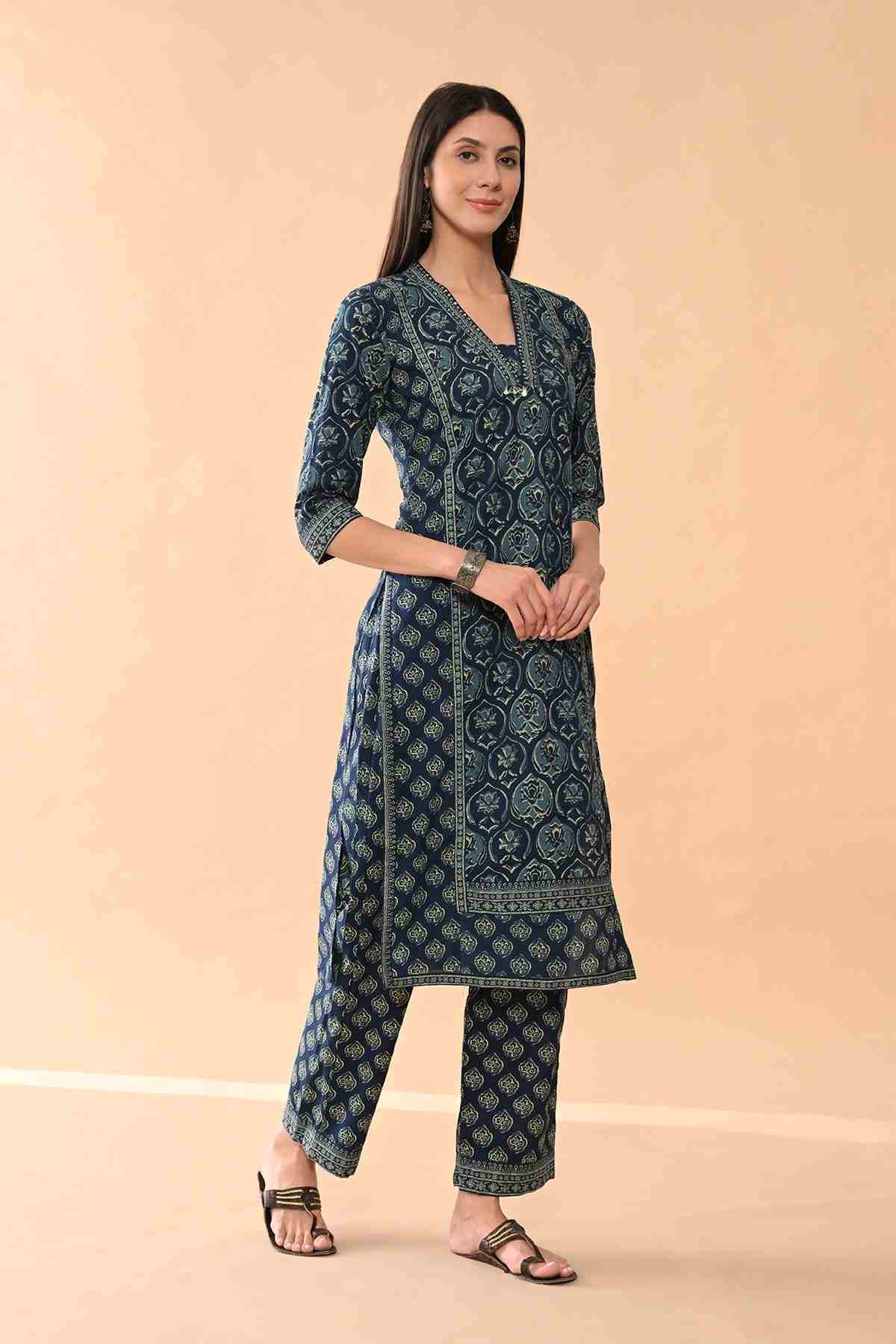 SABHYATA LADIES WESTERN KURTI 3PCS SET 253LXD312 BLUE