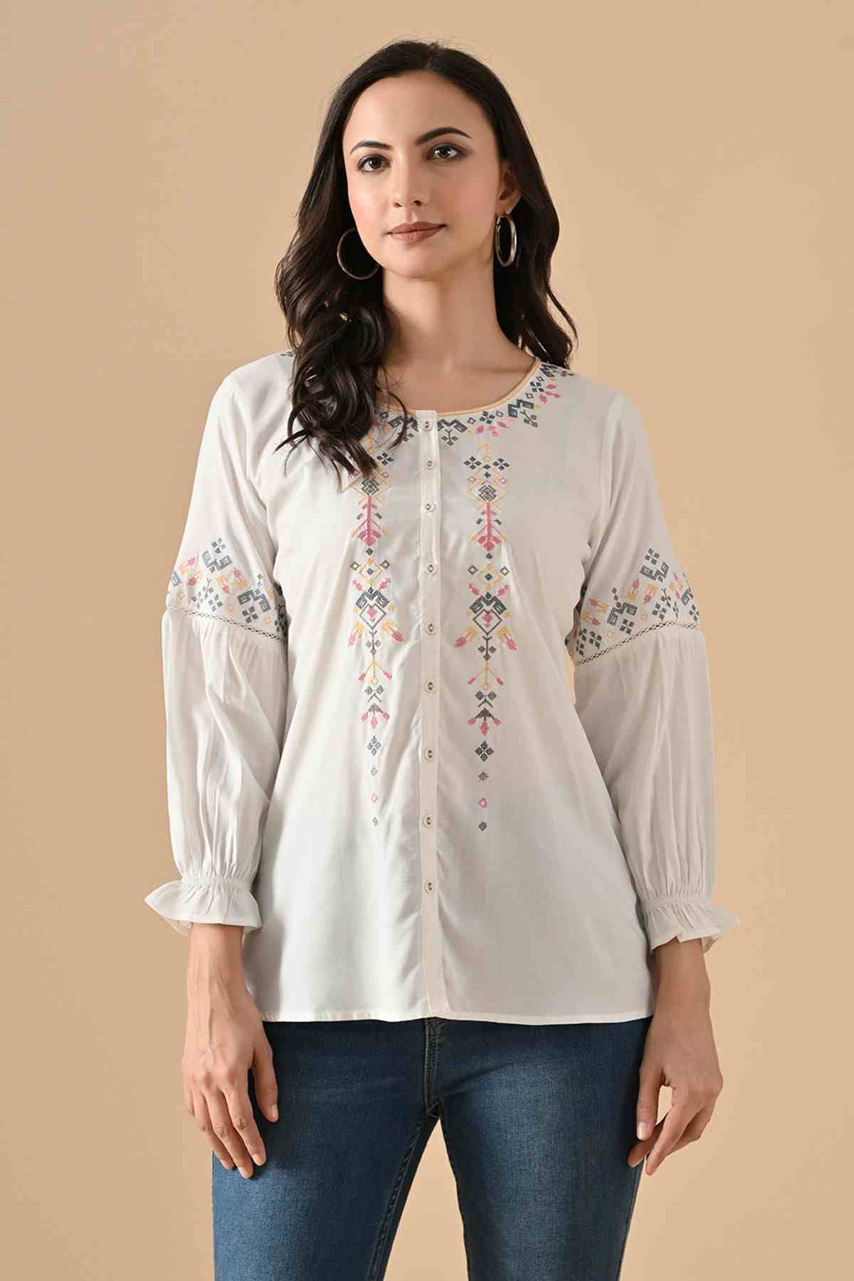 SABHYATA LADIES WESTERN KURTI 1PCS 255BSK1442A WHITE