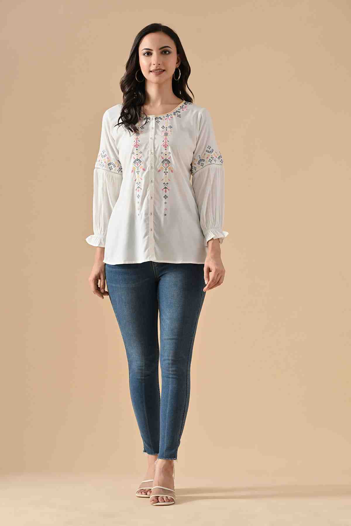 SABHYATA LADIES WESTERN KURTI 1PCS 255BSK1442A WHITE