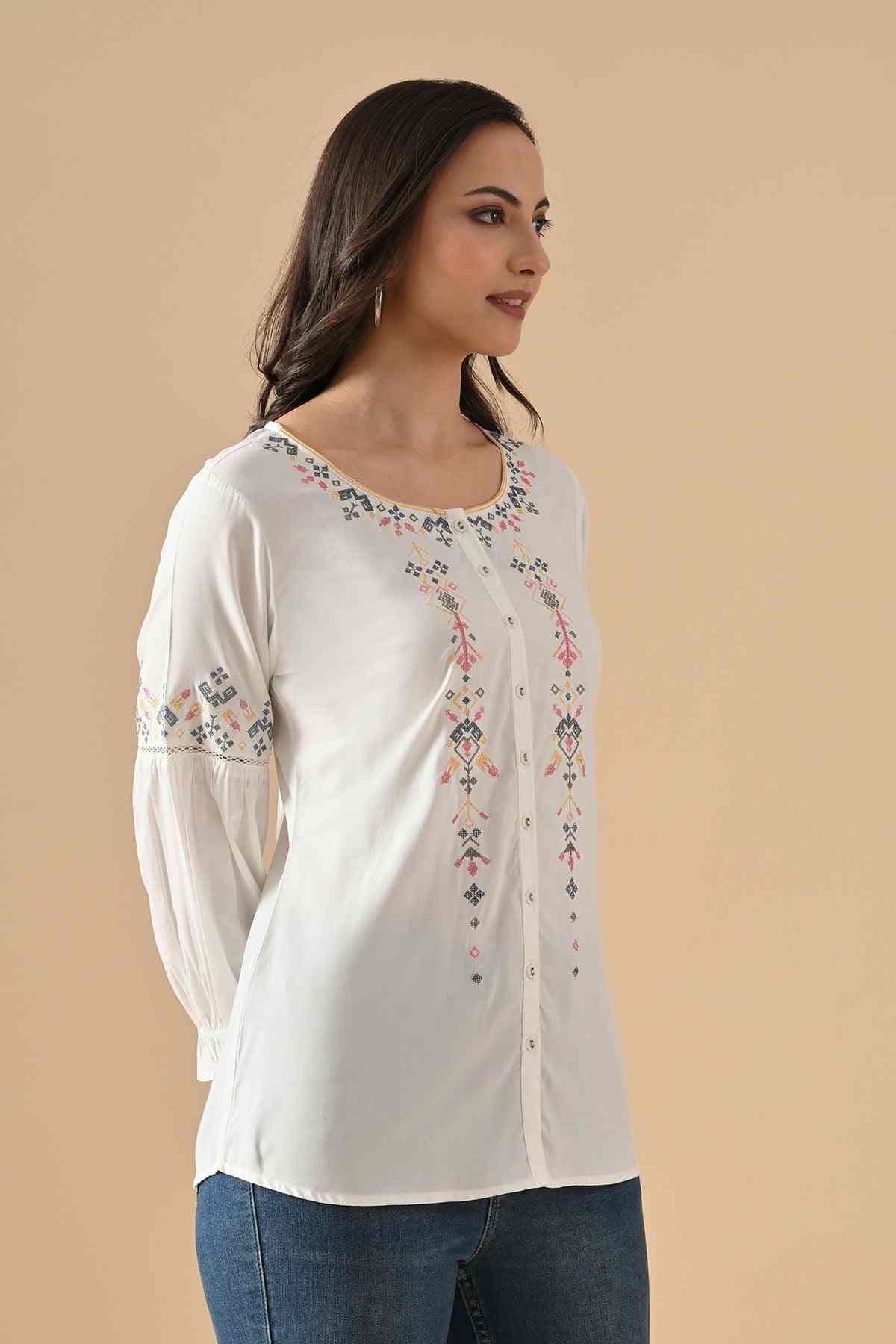 SABHYATA LADIES WESTERN KURTI 1PCS 255BSK1442A WHITE
