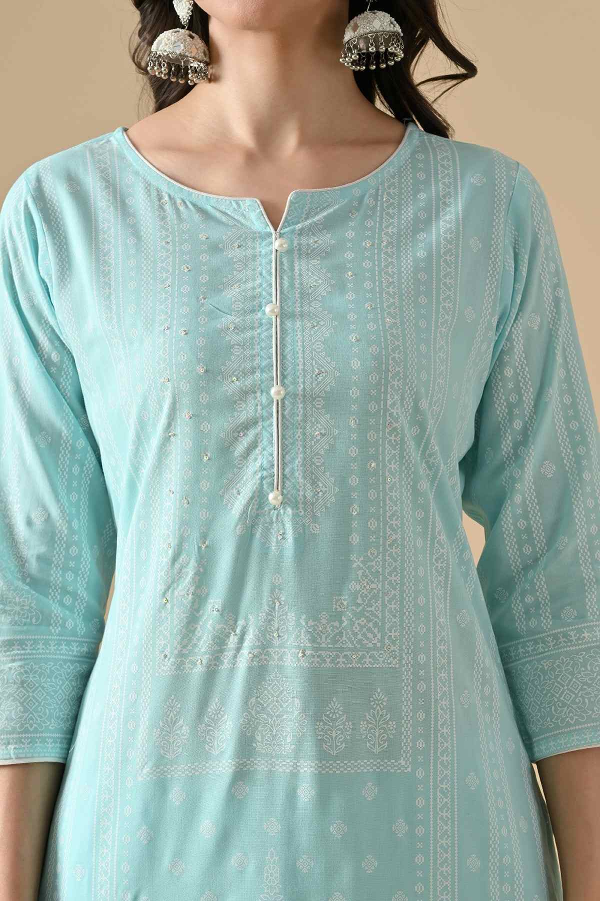 SABHYATA LADIES WESTERN KURTI 3PCS SET 255AD506 BLUE