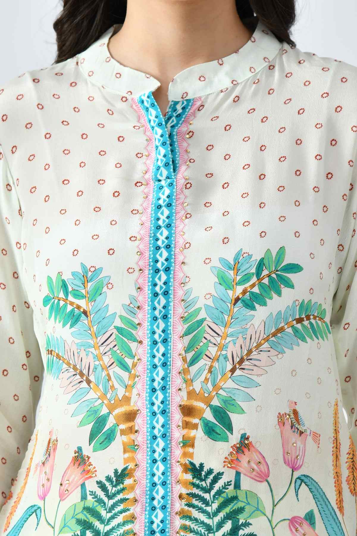 SABHYATA LADIES WESTERN KURTI 3PCS SET 256ALT2510 CREAM