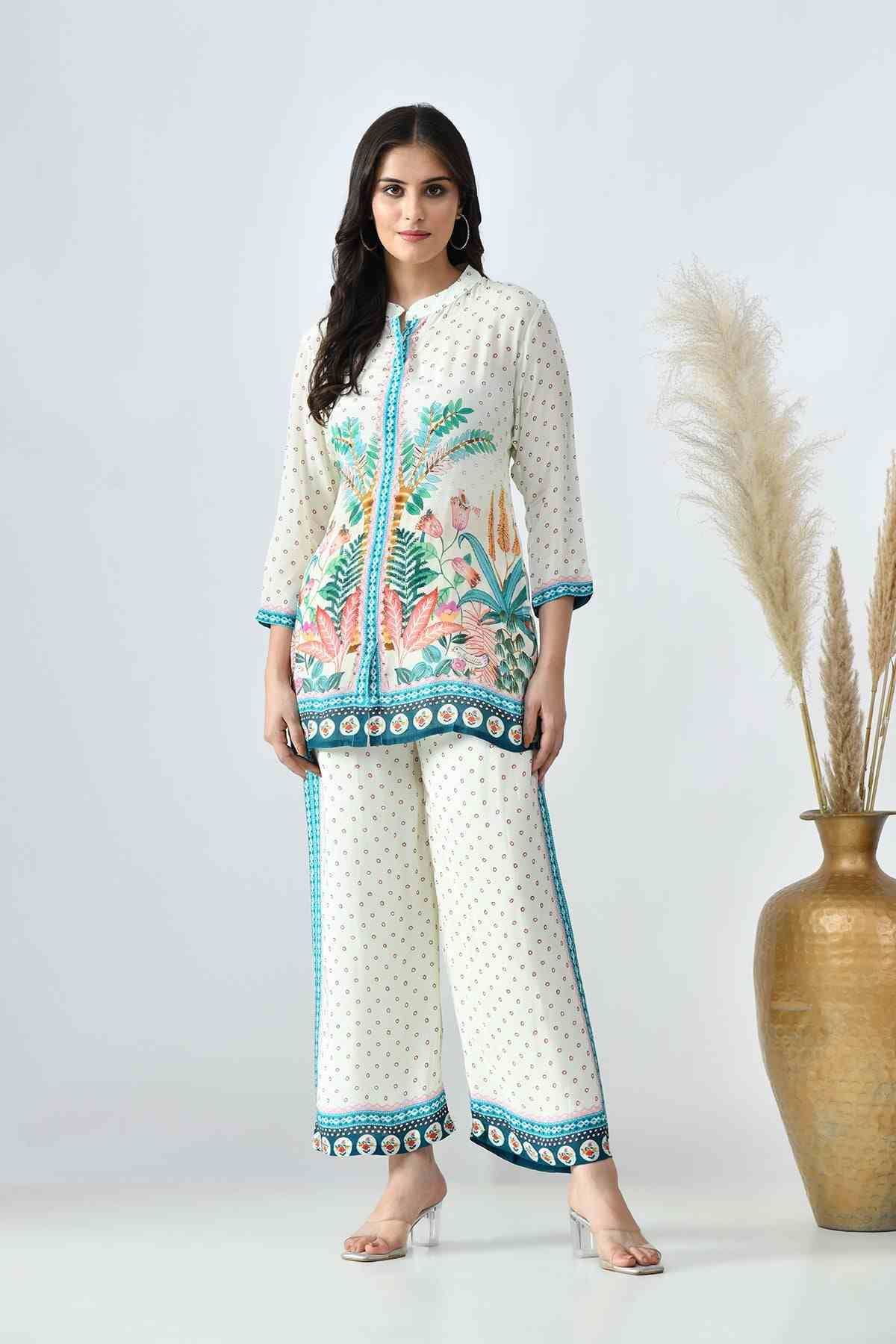 SABHYATA LADIES WESTERN KURTI 3PCS SET 256ALT2510 CREAM