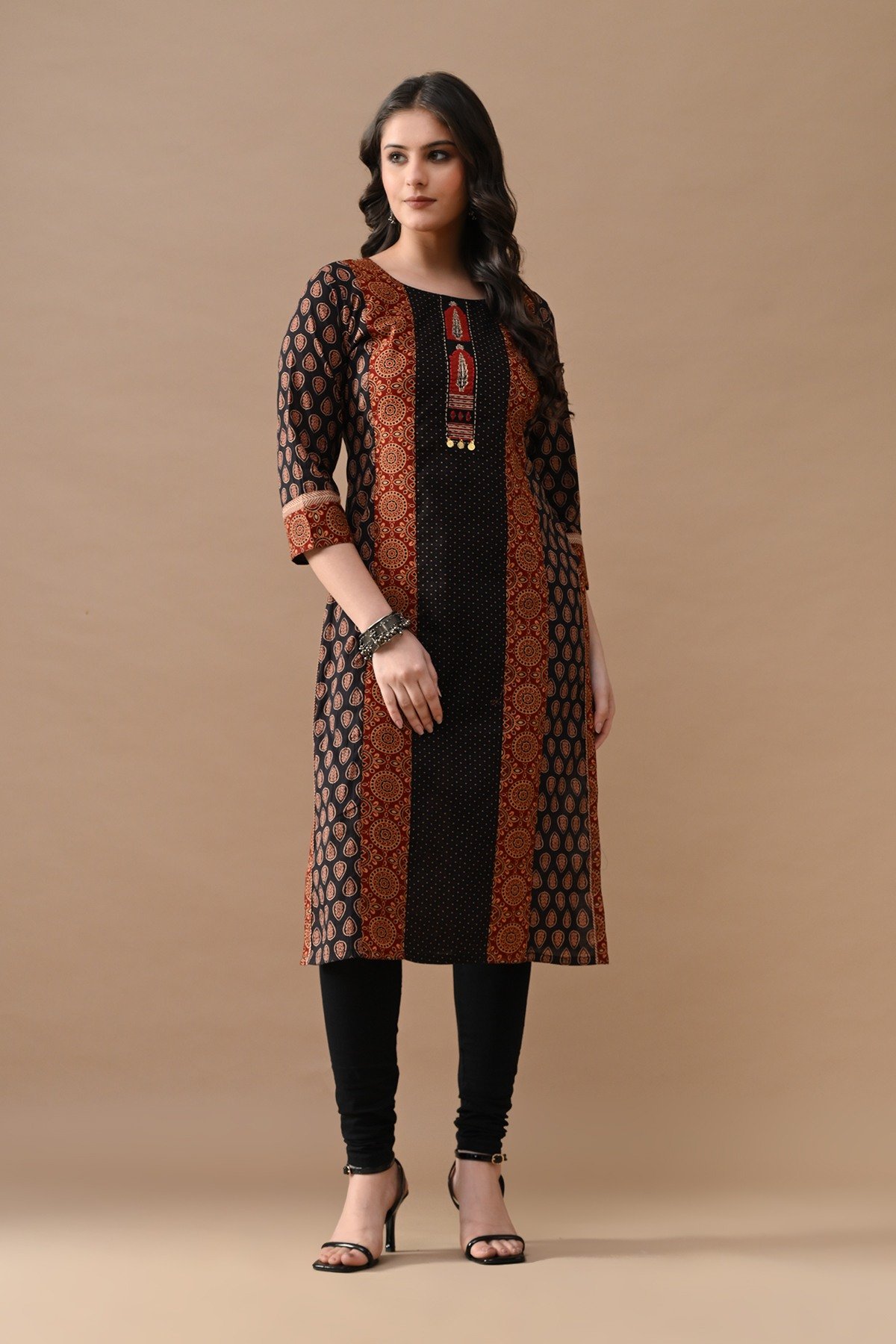 Black Printed Kurta