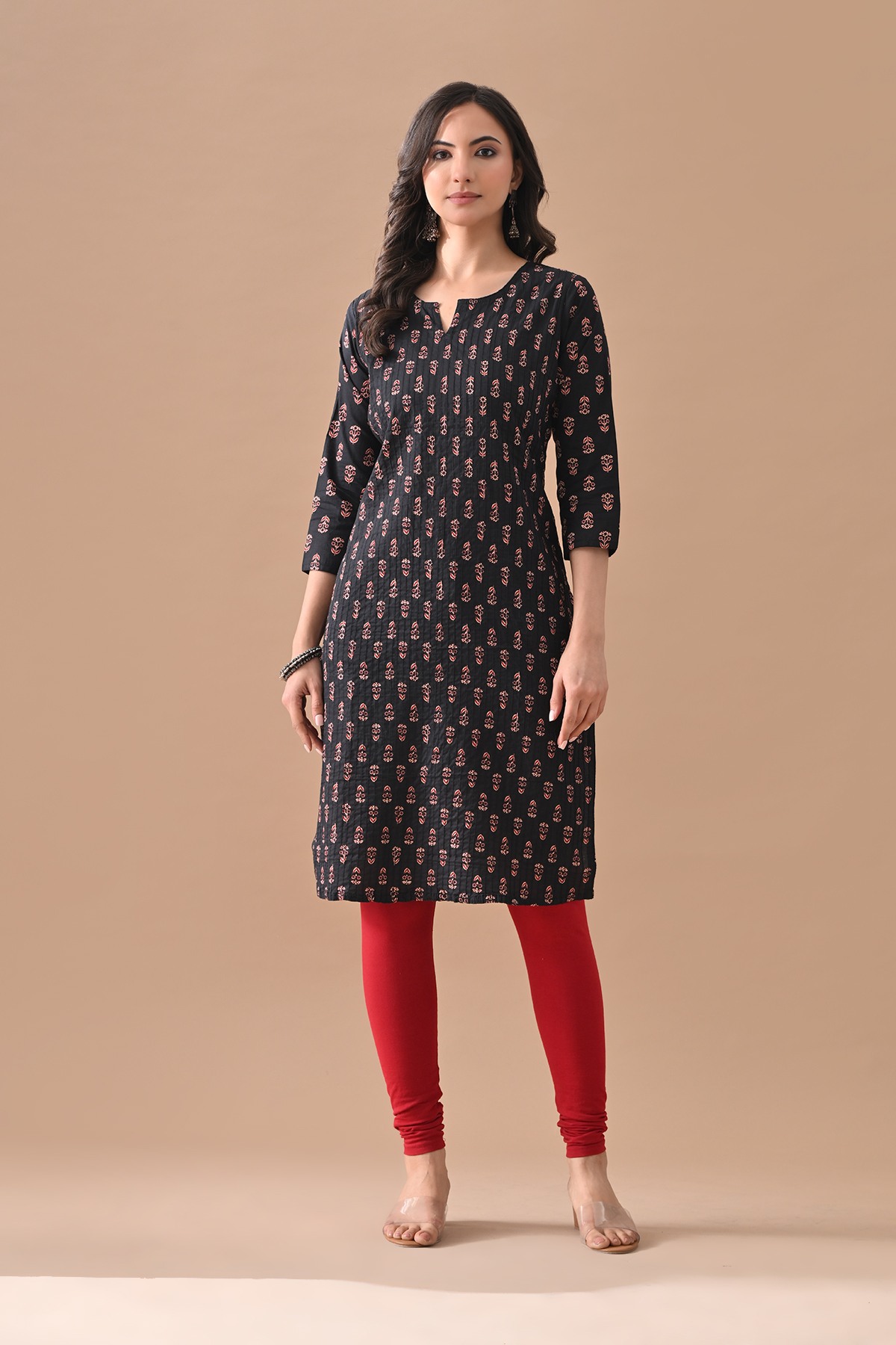 Black Printed Kurta