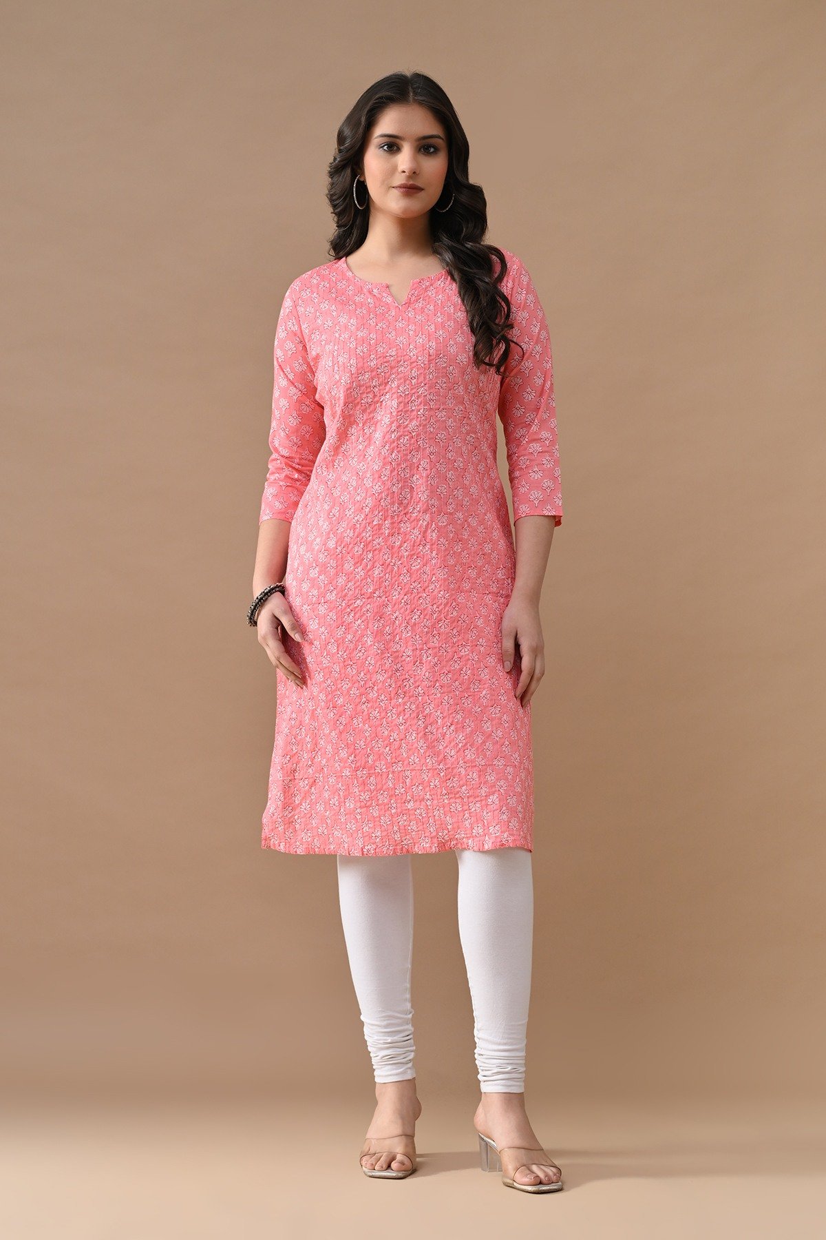 Pink Printed Kurta