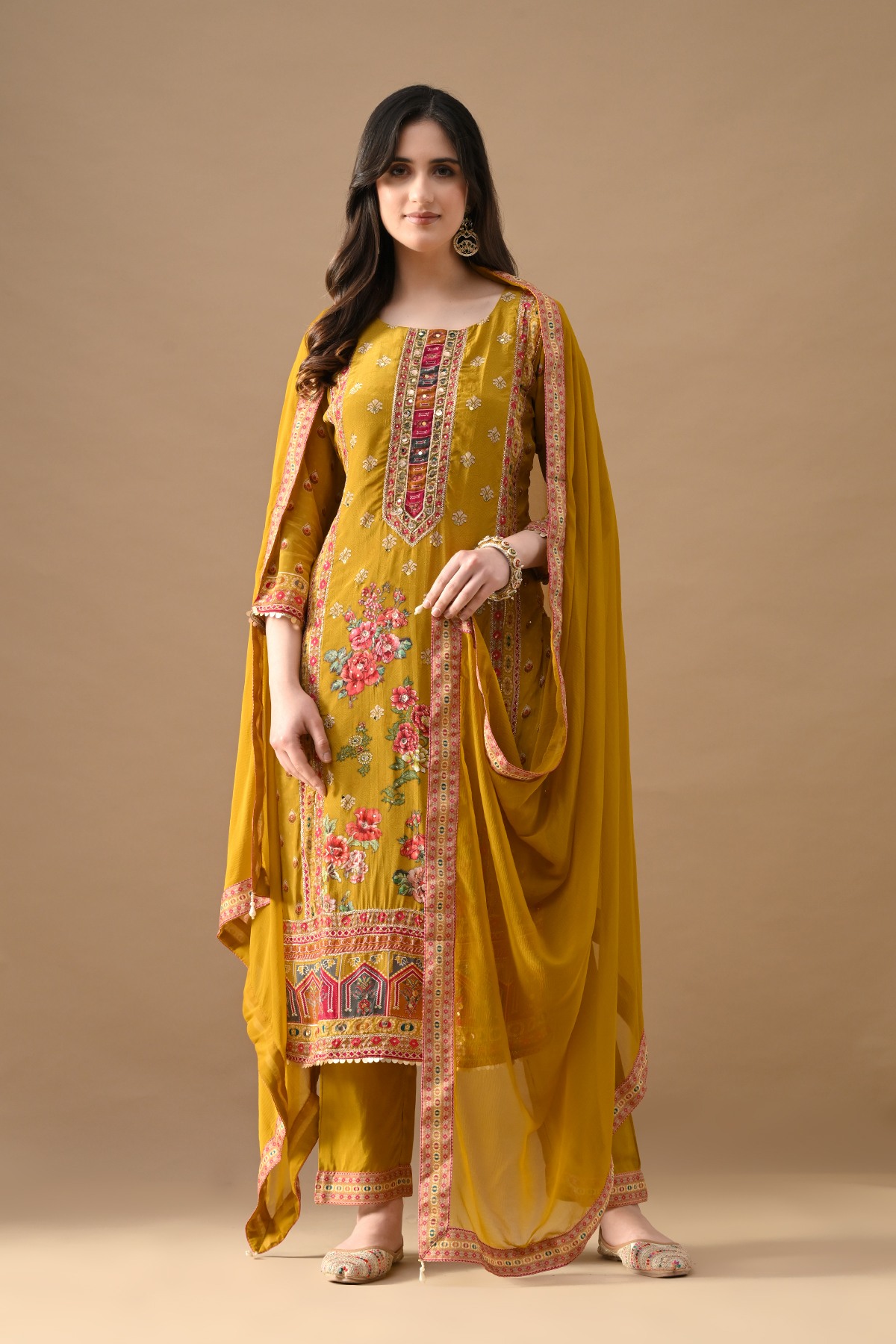 Yellow Embroidered Kurta Set