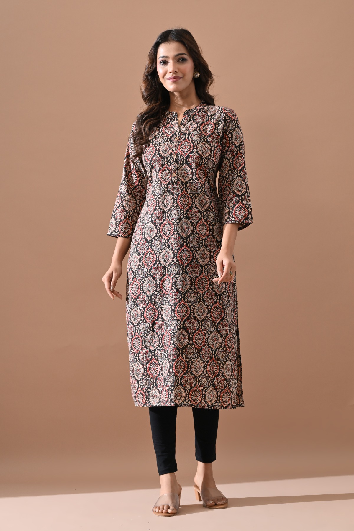 Black Printed Kurta