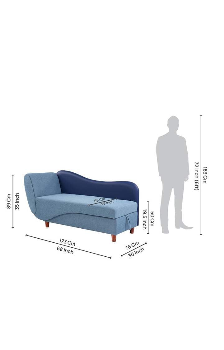 Viva Storage LHS Chaise Lounger Mirage Blue Colour