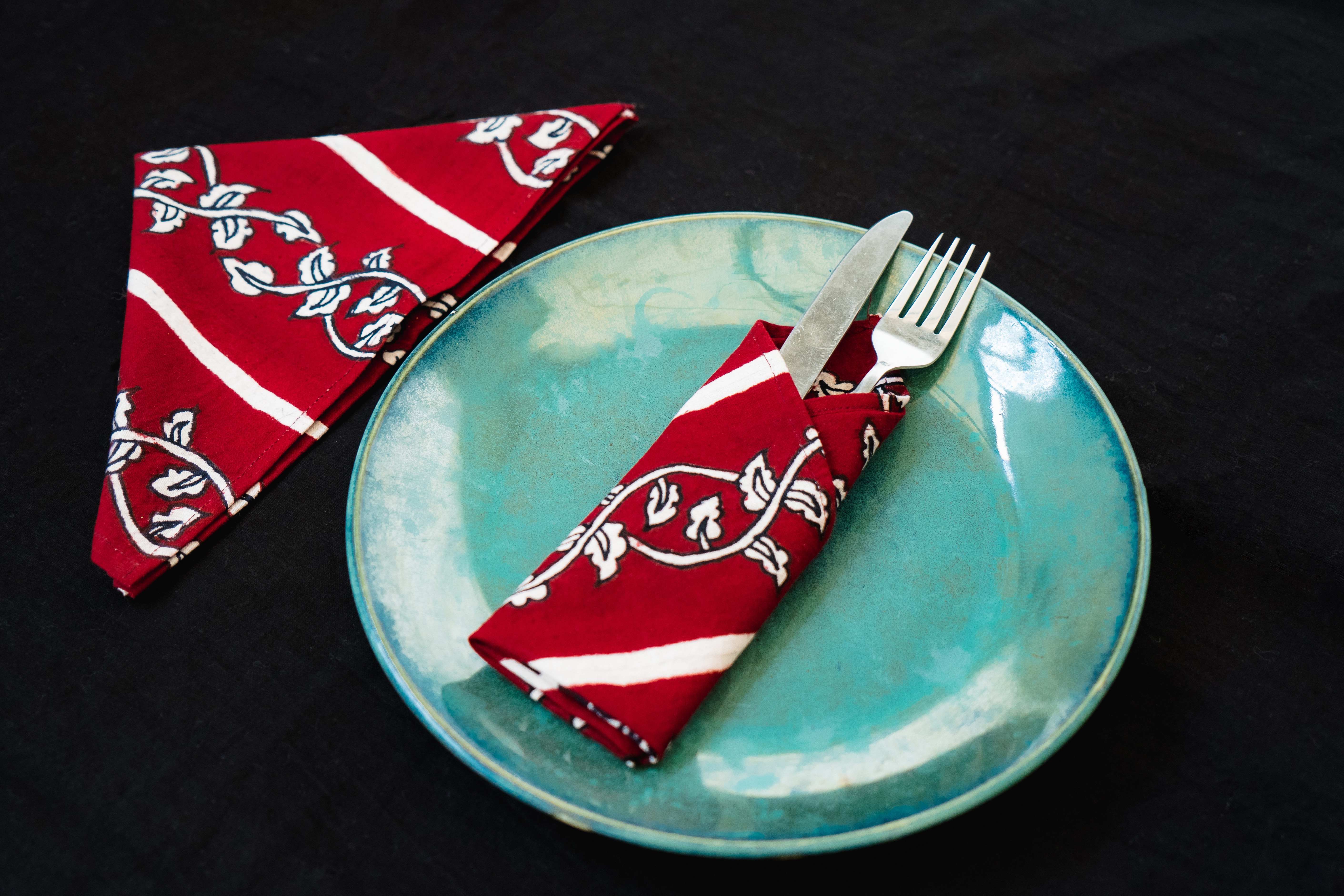 Maroon Kilai Motif Napkins