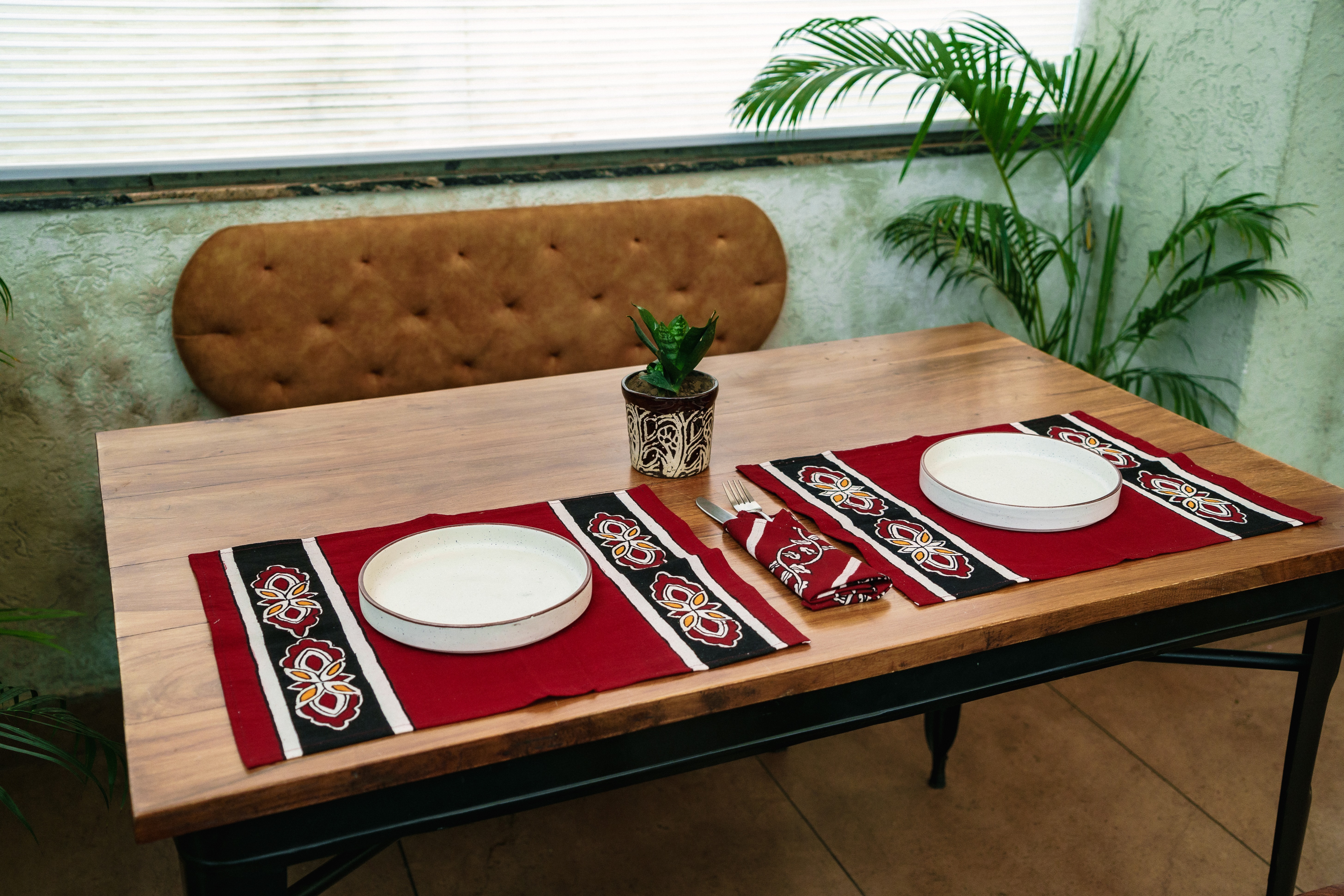 Maroon Floral Placemat