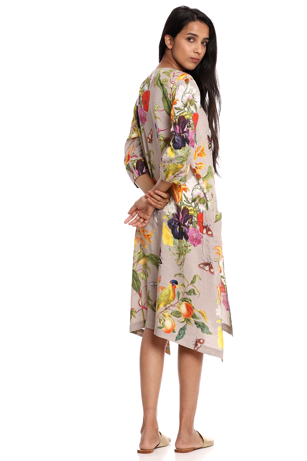 White Tropical Print Short Dress For Women – Zink London