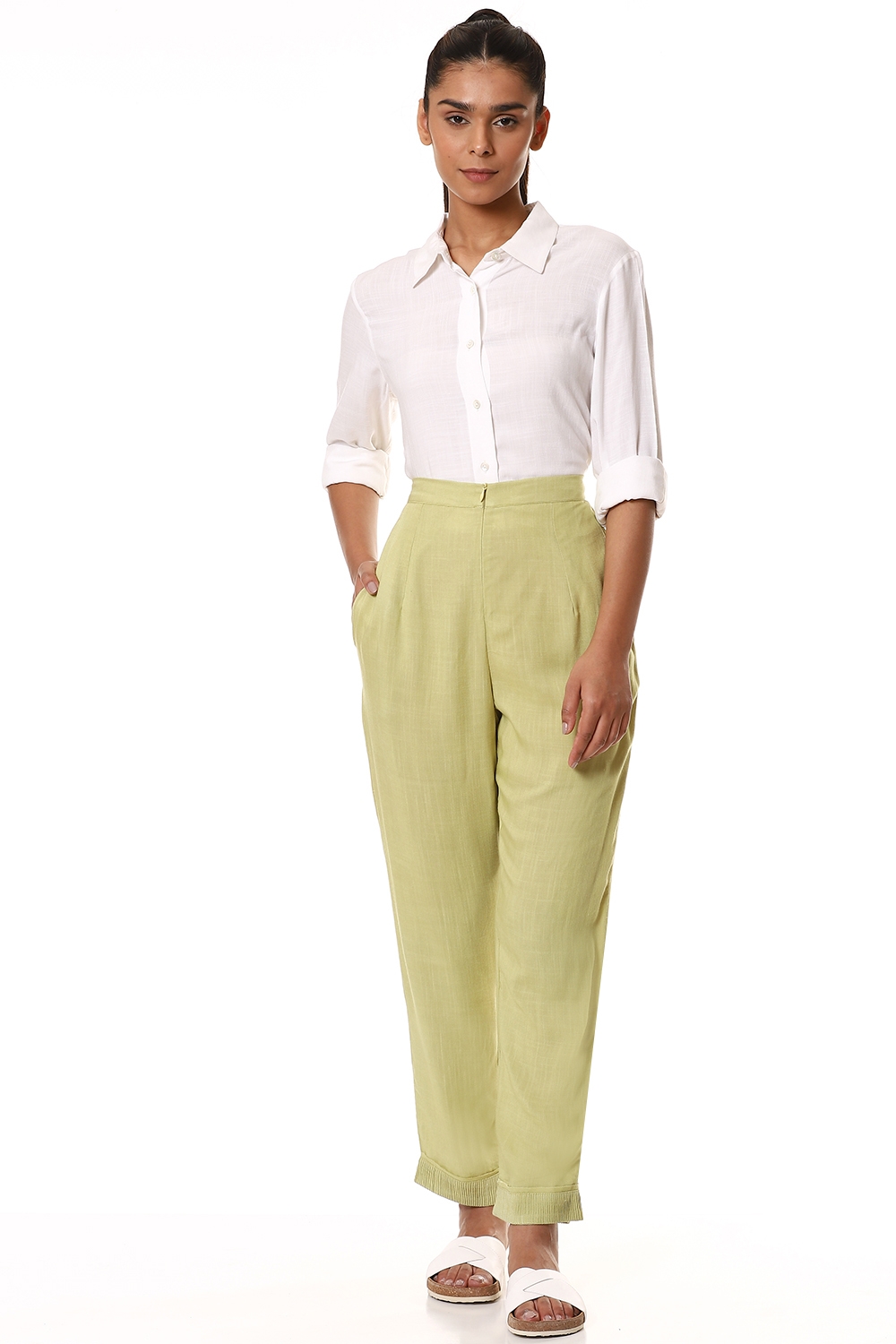 White House Black Market Curvy Linen Belted Utility Pant | The Summit at  Fritz Farm