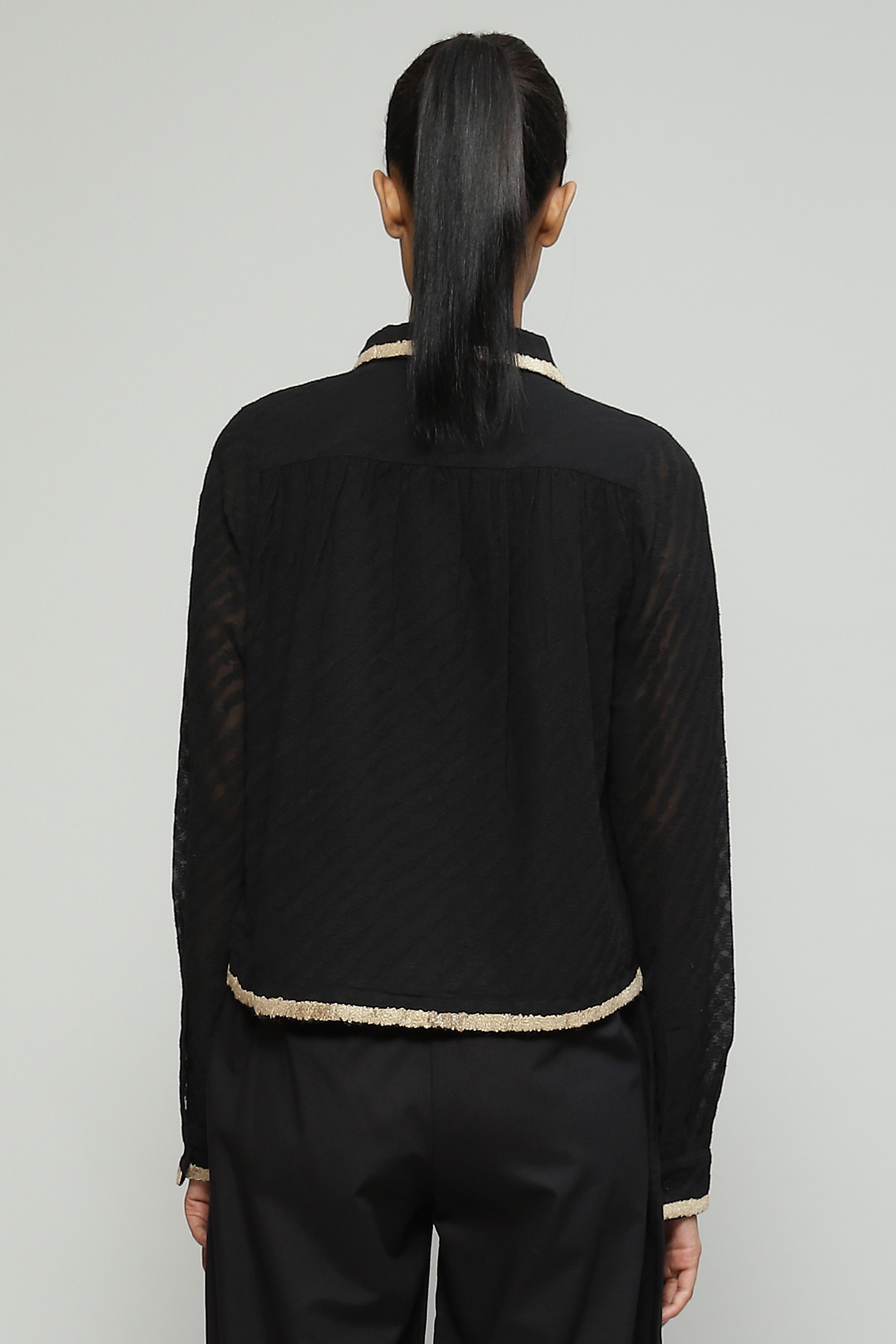 Tussar And Scribble Embroidered Top